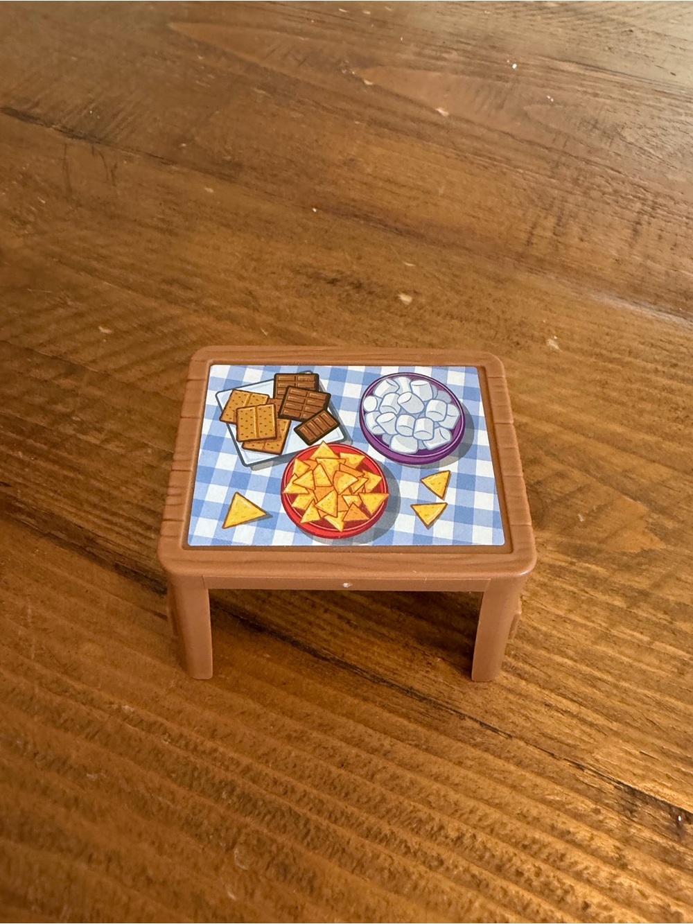 Fisher Price Little People Brown Picnic Table S'Mores Snacks House Camping as is